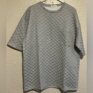 Gray Textured Short Sleeve Tee